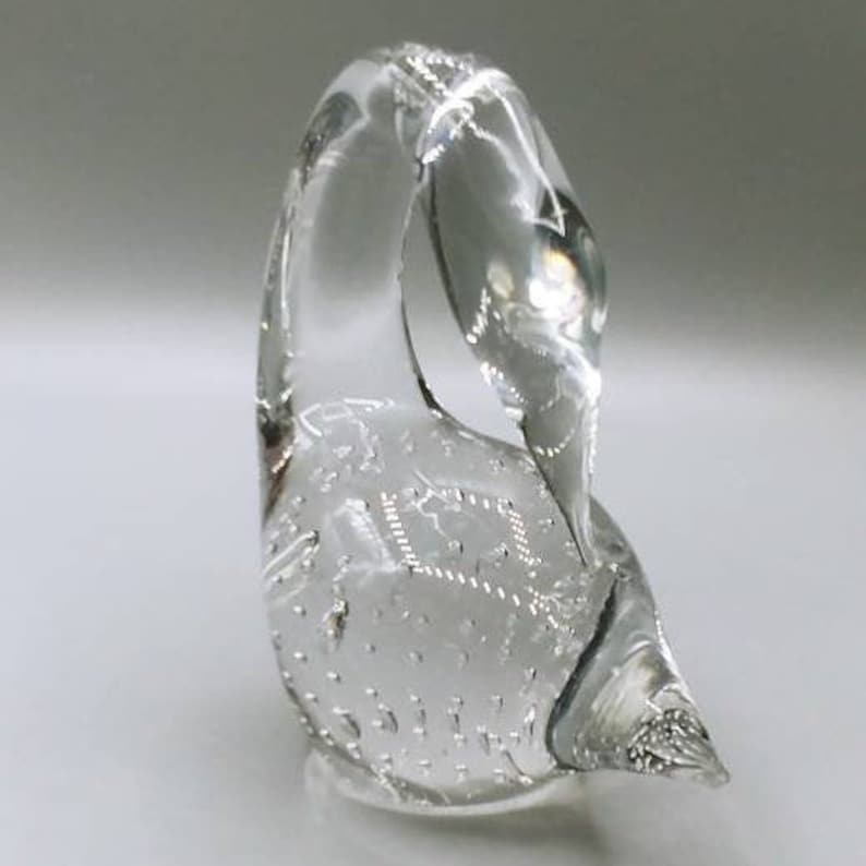 Art Glass Swan with Control Bubbles