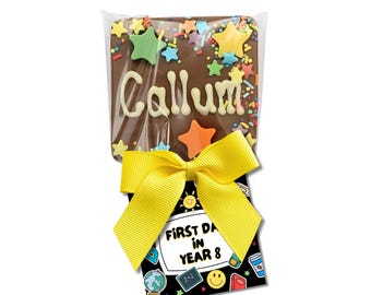 Personalised First Day of School Chocolate Lollipop: Back to School Gift