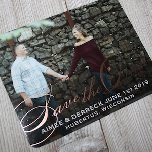 Cartão Postal Personalizado Metálico Personalizado Salve a Data com Ímã de Casamento