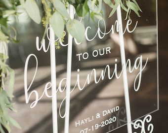 Welcome to our Wedding, Wedding Welcome Sign, Acrylic Wedding Sign Clear for Wedding Display, Modern Wedding Decoration Sign Clear Acrylic