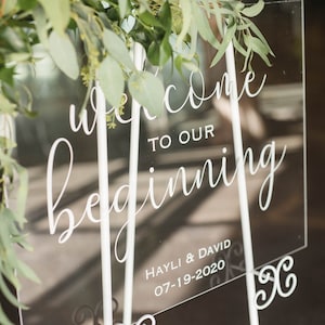 Welcome to our Wedding, Wedding Welcome Sign, Acrylic Wedding Sign Clear for Wedding Display, Modern Wedding Decoration Sign Clear Acrylic