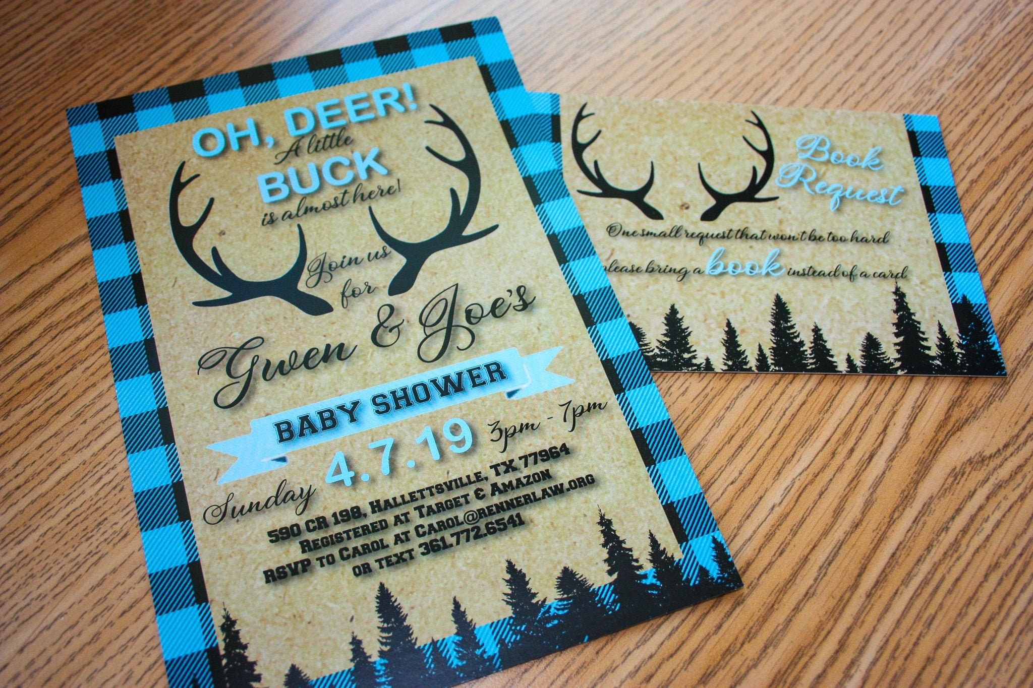 Oh Deer! A Little Buck is Almost Here Baby Shower Invitation, Books for ...