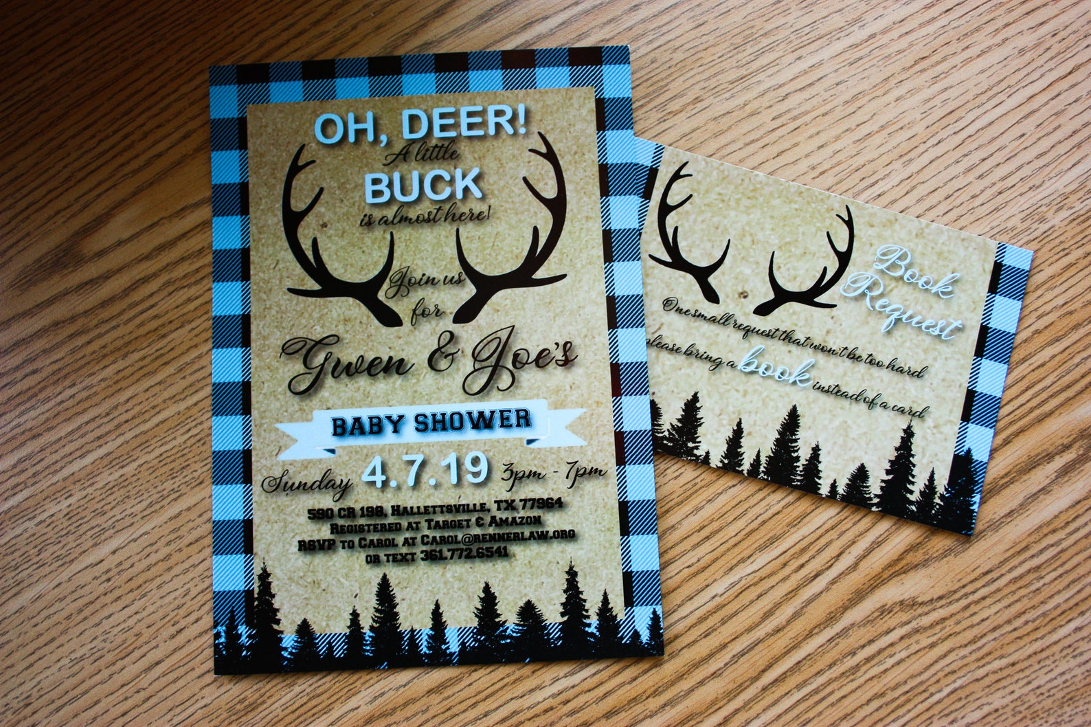 Oh Deer! A Little Buck is Almost Here Baby Shower Invitation, Books for ...