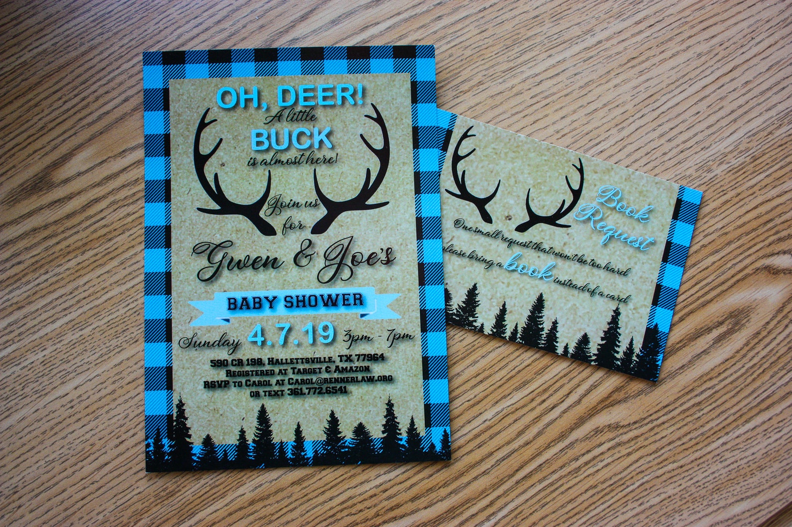 Oh Deer! A Little Buck is Almost Here Baby Shower Invitation, Books for ...