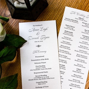 Modelo de programa de casamento elegante personalizado, programa de casamento para impressão, programa de casamento metálico