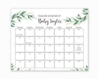 Guess the birth date baby shower game online