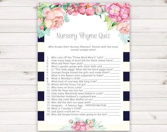 Kinderrijmpje Quiz Babyshowerspel - Botanisch bloemengroen