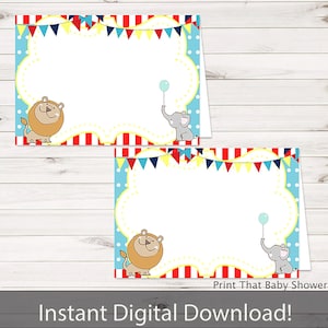 Baby Shower Food Tent Labels - Circus Baby Shower - Printable Food Labels - Circus Place Cards - Food Labels - Circus