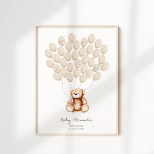 Baby Shower Signature Guest Book | Teddy Bear Baby Shower | Personalized Alternative Guest Book | Signature Tree | Teddy Bear