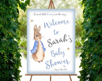 Baby Shower Welcome Sign - Peter Rabbit Baby Shower Printable Signs - Welcome to the Baby Shower - Personalized - Peter Rabbit