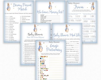 Baby Shower Game Bundle - 6 Games bundle - Peter Rabbit Baby Shower - Peter Rabbit Shower Games, Baby Shower Emoji, Baby Shower Trivia  - 02