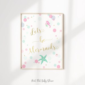 Mermaid Wall Art - Mermaid Nursery Decor - Nursery Art - Kids Wall Art - Mermaid Nursery Art, Mermaid Wall Decor, Let&#39;s be mermaids Wall Art