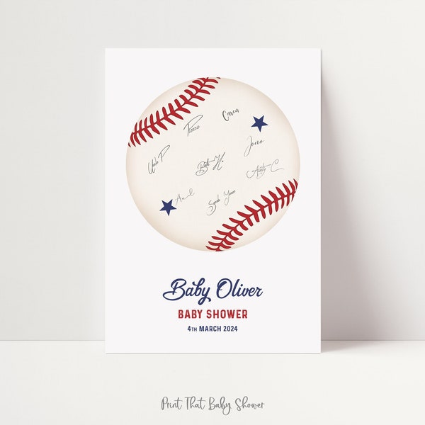 Baby Shower Signature Guest Book | Baseball Baby Shower | Personalized Alternative Guest Book | Signature Tree | Sports