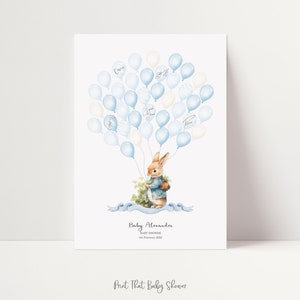 Libro degli ospiti personalizzato per baby shower / Peter Rabbit Baby Shower / Libro degli ospiti alternativo personalizzato / Albero delle firme / Peter Rabbit