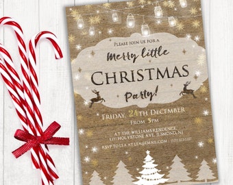 Christmas Party Invitations - Christmas Party - Printable Invitation - Christmas Party Invites - Christmas Invitation - Rustic Christmas