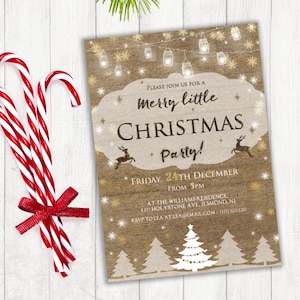 Christmas Party Invitations - Christmas Party - Printable Invitation - Christmas Party Invites - Christmas Invitation - Rustic Christmas