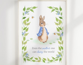 Peter Rabbit Nursery Print - Nursery Wall Art - Printable Nursery Wall Art - Peter Rabbit Quote - Peter Rabbit Nursery Art