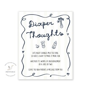 Diaper Text Baby Shower Game - Diaper Thoughts - Write on Nappy Message - Cafe Bébé ...