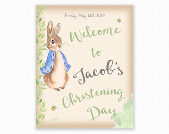 Doop welkomstbord - Peter Rabbit Doop - Gepersonaliseerde doopteken - Welkom bij de doop - Peter Rabbit
