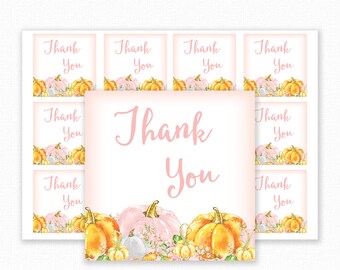 Pumpkin Baby Shower Printable Favor Tag - Pumpkin Baby Shower Thank You Tag - Pumpkin