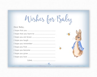 Peter Rabbit Baby Shower Game - Wishes For Baby Card - Printable