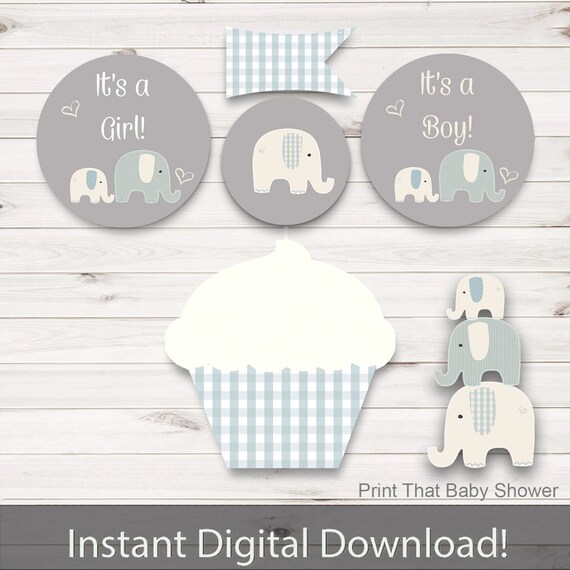baby shower cupcakes elephant