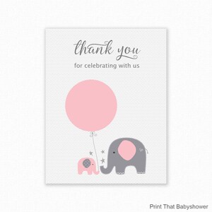 EOS Lip Balm Favor Holder - Pink Elephant Baby Shower - Printable EOS Lip Balm Favor - Baby Shower Thank You Tag - Favors - Pink Elephant
