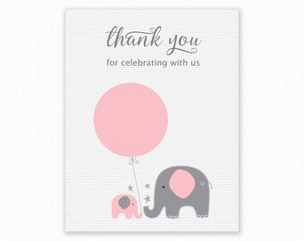 EOS Lip Balm Favor Halter - Pink Elephant Baby Shower - Druckbare EOS Lip Balm Favor - Baby Shower Thank You Tag - Favors - Pink Elephant