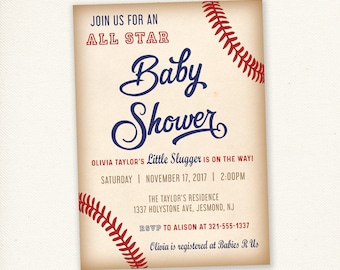 Baseball Baby Shower Invitations - Baseball Baby Shower - Printable Invitation - Sports Baby Shower Invitations, Sports Invitation, Baseball