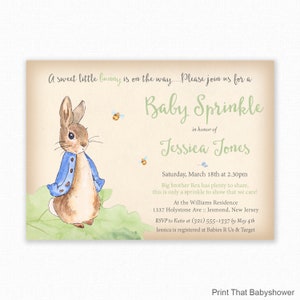 Peter Rabbit Baby Sprinkle Invitation, Peter Rabbit Baby Sprinkle, Printable Invitation, Peter Rabbit Sprinkle Invite - Peter Rabbit