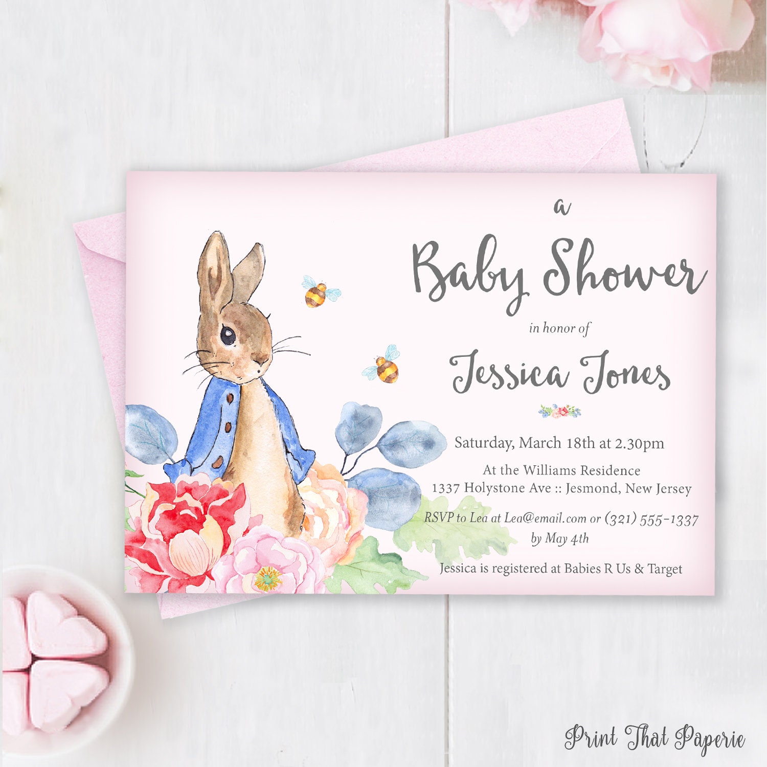Editable Peter Rabbit Baby Shower Invitation Bundle, Blue Peter Rabbit Baby  Shower Invite, Boy Peter Rabbit Baby Shower Invite, BBS298 