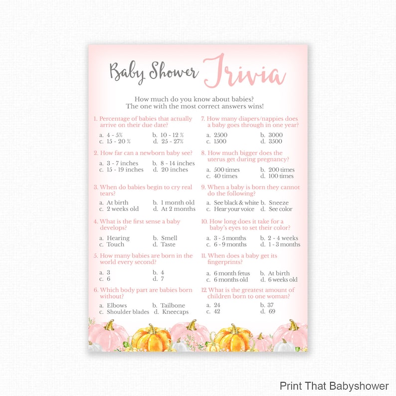 Baby Shower Games Baby Trivia Game Baby Shower Trivia Etsy Baby Shower Games Baby Trivia Game Baby Shower Trivia Etsy