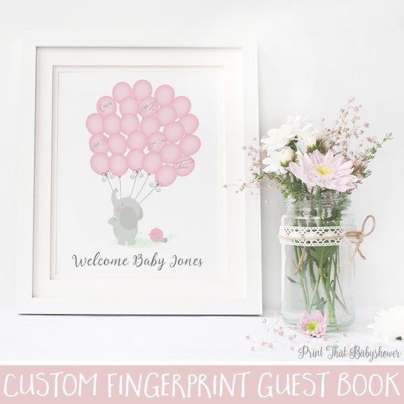 Baby Shower Signature Guest Book Elephant Baby Shower