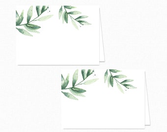 Baby Shower Food Tent Labels - Greenery Baby Shower - Printable Food Labels - Greenery Place Cards - Food Labels - Botanical Baby Shower