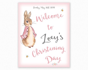 Doop welkomstbord - Peter Rabbit Doop - Gepersonaliseerde doopteken - Welkom bij de doop - Peter Rabbit