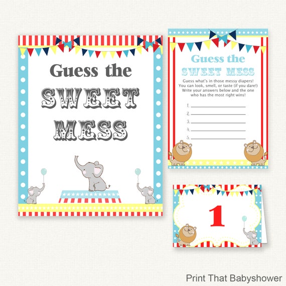 Whats In Your Phone Game - Circus Printable Baby Shower Games