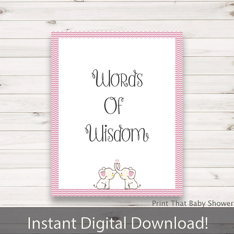 Baby Shower Games Baby Words Of Wisdom Baby Advice Cards Etsy