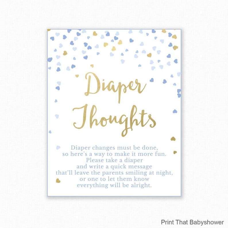 Baby Shower Game Diaper Thoughts Boy Baby Shower Nappy Etsy UK