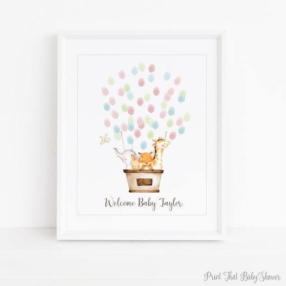 Baby Shower Fingerprint Guest Book - Jungle Animals Baby Shower - Personalized Alternative Guest Book - Fingerprint Tree - Safari Animals by Print That Baby Shower | Catch My Party Baby Shower Fingerprint Guest Book - Jungle Animals Baby Shower - Personalized Alternative Guest Book - Fingerprint Tree - Safari Animals by Print That Baby Shower | Catch My Party