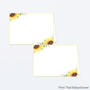 Baby Shower Essen Zelt Etiketten - Floral Baby Shower - Druckbare Essen Etiketten - Florale Tischkarten - Blumen Essen Etiketten - Sonnenblume