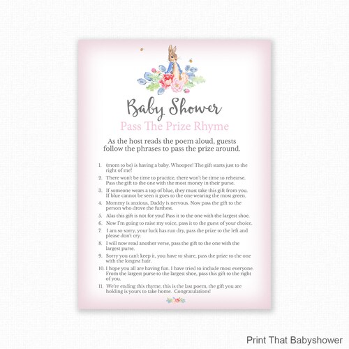 Pass the Prize Baby Shower Games Printable Digital Games Etsy