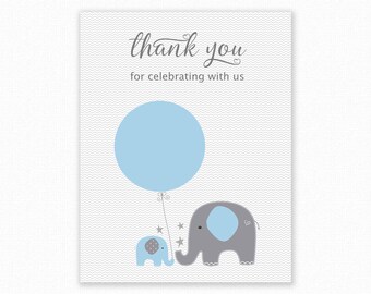 EOS Lip Balm Favor Holder - Blue Elephant Baby Shower - Printable EOS Lip Balm Favor - Baby Shower Thank You Tag - Favors - Blue Elephant