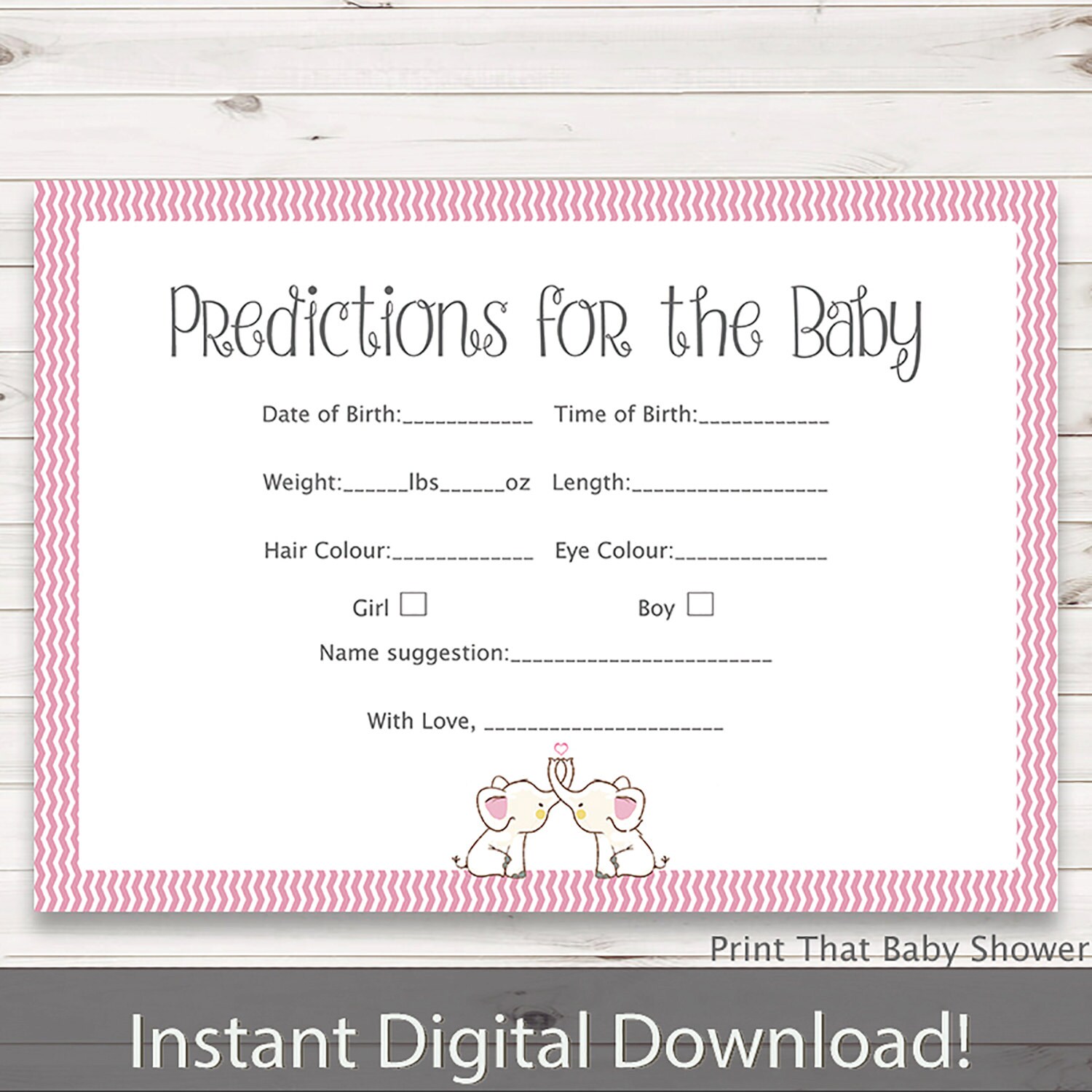 Baby Shower Predictions Game Predictiction Zoom