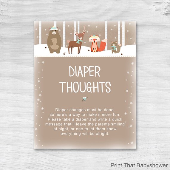 Baby Shower Game Diaper Thoughts Woodland Baby Shower Baby Advice
