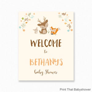 Woodland Baby Shower Welcome Sign - Personalized Welcome Sign - Woodland Baby Shower Welcome Sign - Woodland