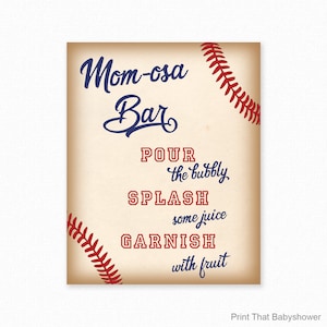 Baseball Mimosa Bar Sign - Baby Shower Mimosa Bar Sign Printable - Baseball Momosa Bar Sign - Baby Shower Sign