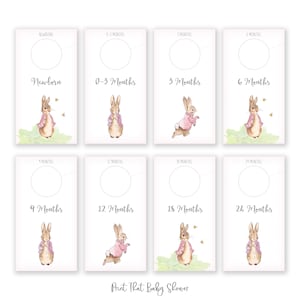 Séparateurs de penderie pour chambre de bébé, séparateurs de vêtements de bébé floppy, organisateur de penderie, chambre de bébé Peter Rabbit, téléchargement immédiat au format PDF