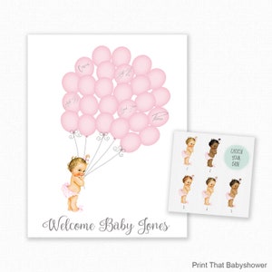 Baby Shower Signature Guest Book, Girl Baby Shower, Personalized Alternative Guest Book, Nursery Art Signature Tree, Pink Baby Shower