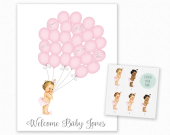 Libro degli ospiti firmato Baby Shower, Baby Shower per ragazze, Libro degli ospiti alternativo personalizzato, Albero firmato arte della scuola materna, Baby Shower rosa