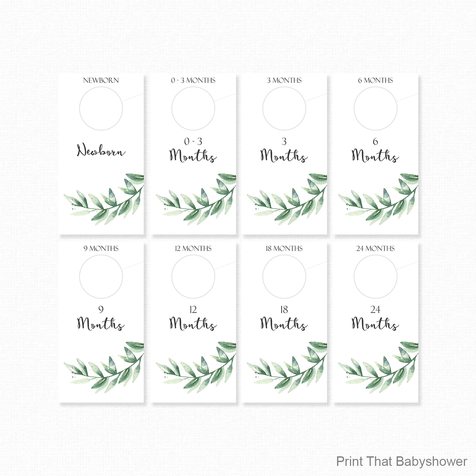 Printable Nursery Closet Dividers Greenery Baby Clothes - Etsy